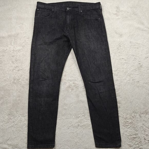 Levi's 520 Taper Jeans 34x30 Dark Gray Stretch Slim Straight Retro - Picture 1 of 10